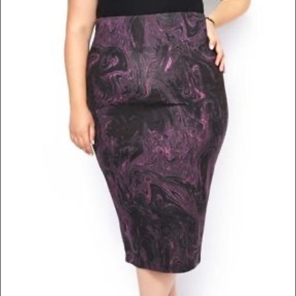 Melissa McCarthy pencil skirt business purple